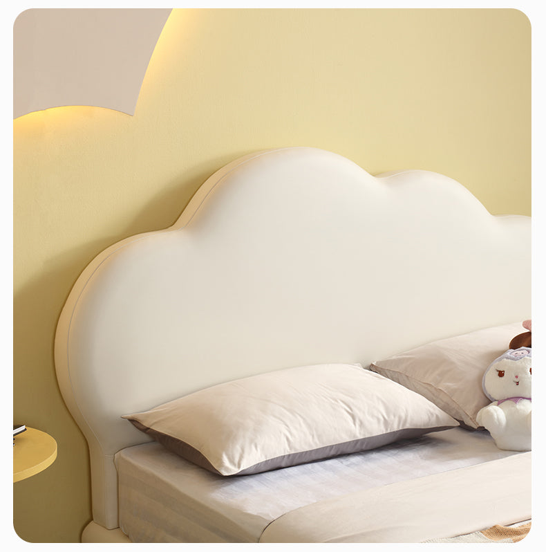 Cloud-Shaped Kids Bed with Soft Upholstered Headboard – Modern Toddler Bed Frame for Boys and Girls Bedroom – Furniture