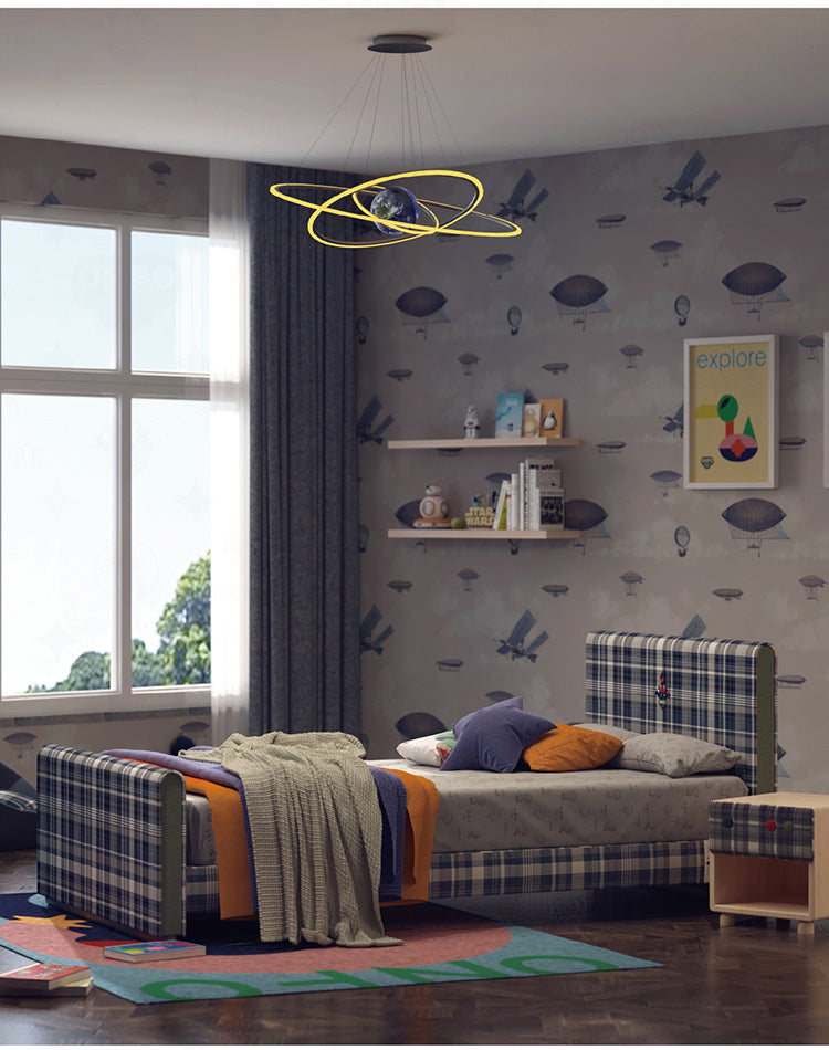 Playful Plaid Kids' Bedroom with Cozy Upholstered Beds — Children's Furniture & Interior Design