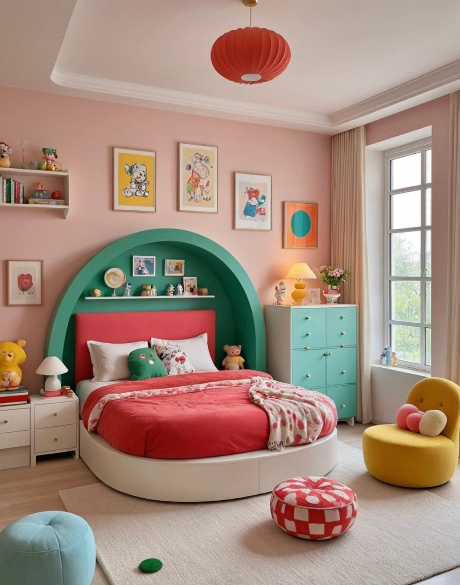 Colorful Arch Kids Bed with Storage – Playful Modern Children’s Bedroom Set