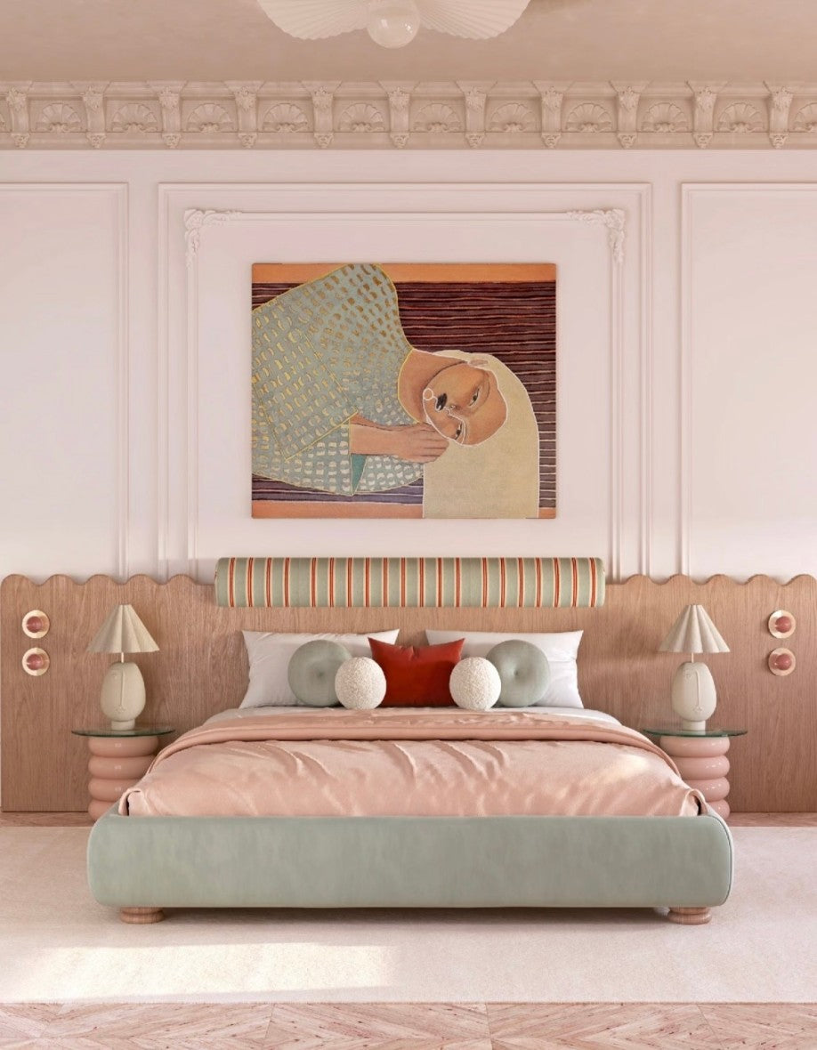 Modern French Style Kids Bed, Elegant Upholstered Children’s Bedroom Furniture