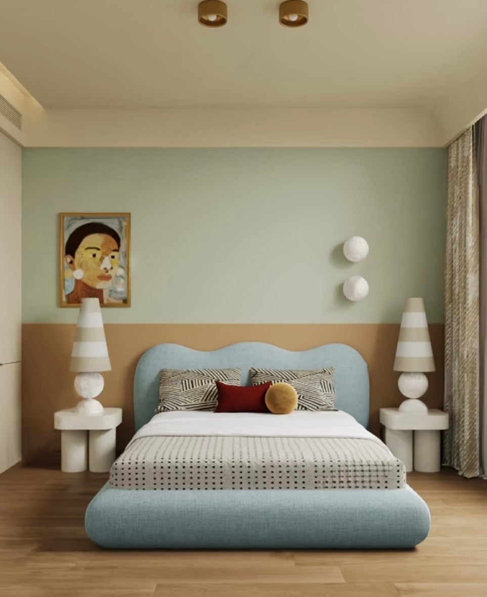 Modern Kids Upholstered Bed, Minimalist Children’s Bedroom Furniture