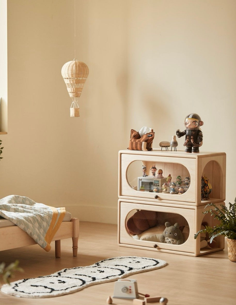 Wooden Kids Toy Storage Cabinet, Modern Display Organizer for Children