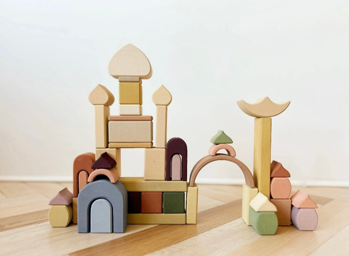 Montessori Wooden Building Blocks Set, Educational Stacking Toys for Kids