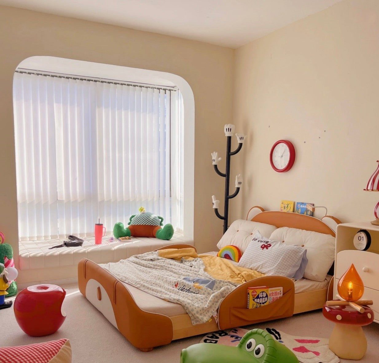 Modern Cartoon Kids Bed with Storage, Fun Children’s Bedroom Design