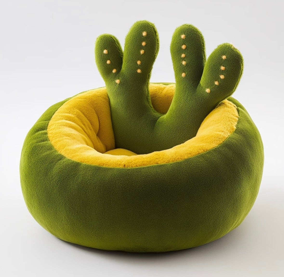 Plush Cactus Kids Chair – Fun Green Cartoon Bean Bag Seat