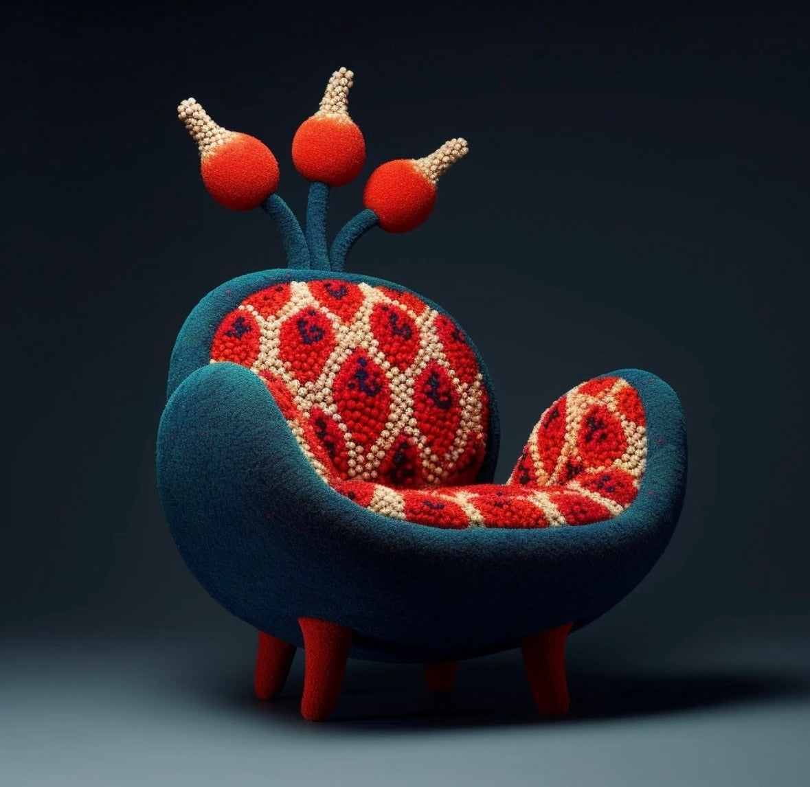 Artistic Flower Accent Chair – Unique Modern Upholstered Armchair