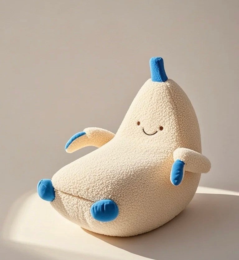 Banana Shape Plush Lounge Chair – Cute Cartoon Kids Armchair