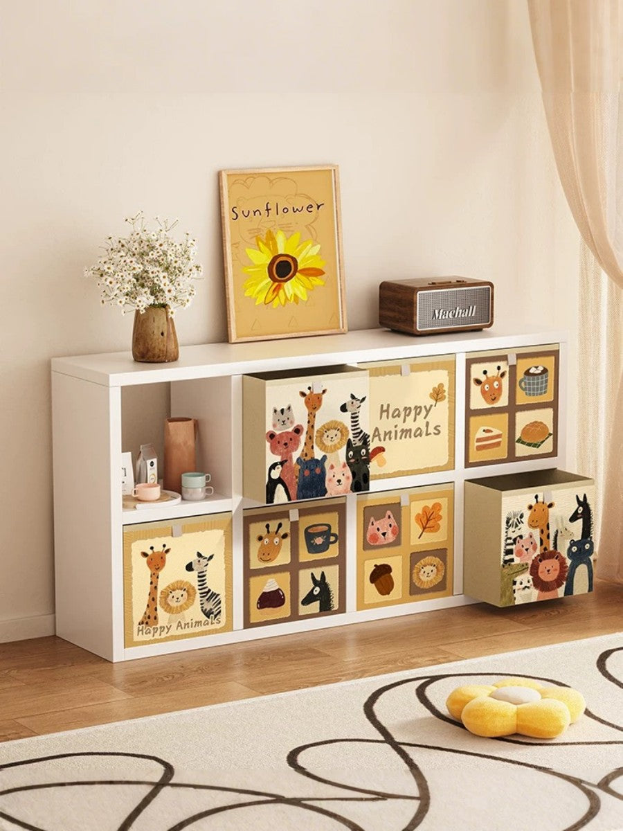 Animal Print Toy Storage Cabinet – Cute Kids Drawer Organizer