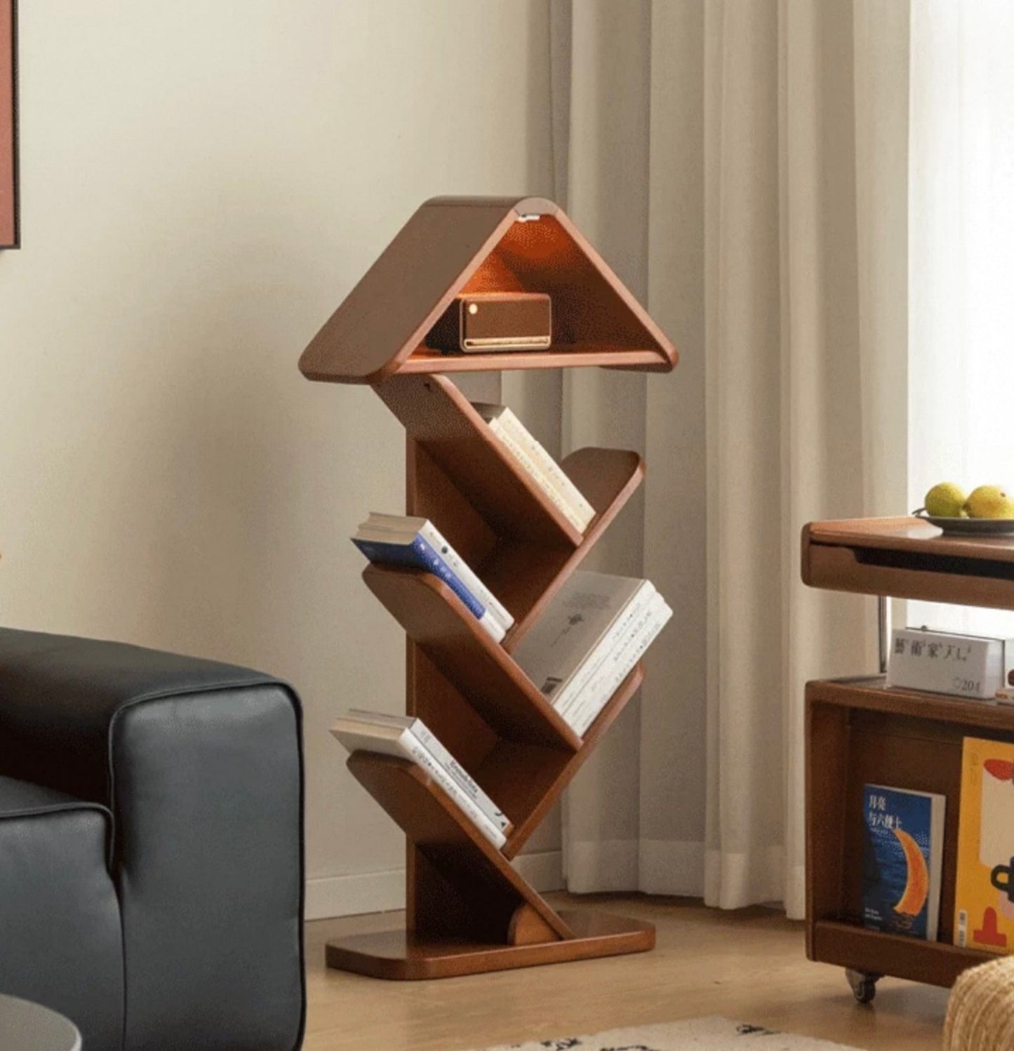 Modern Tree Shaped Bookshelf – Minimalist Floor Standing Book Rack
