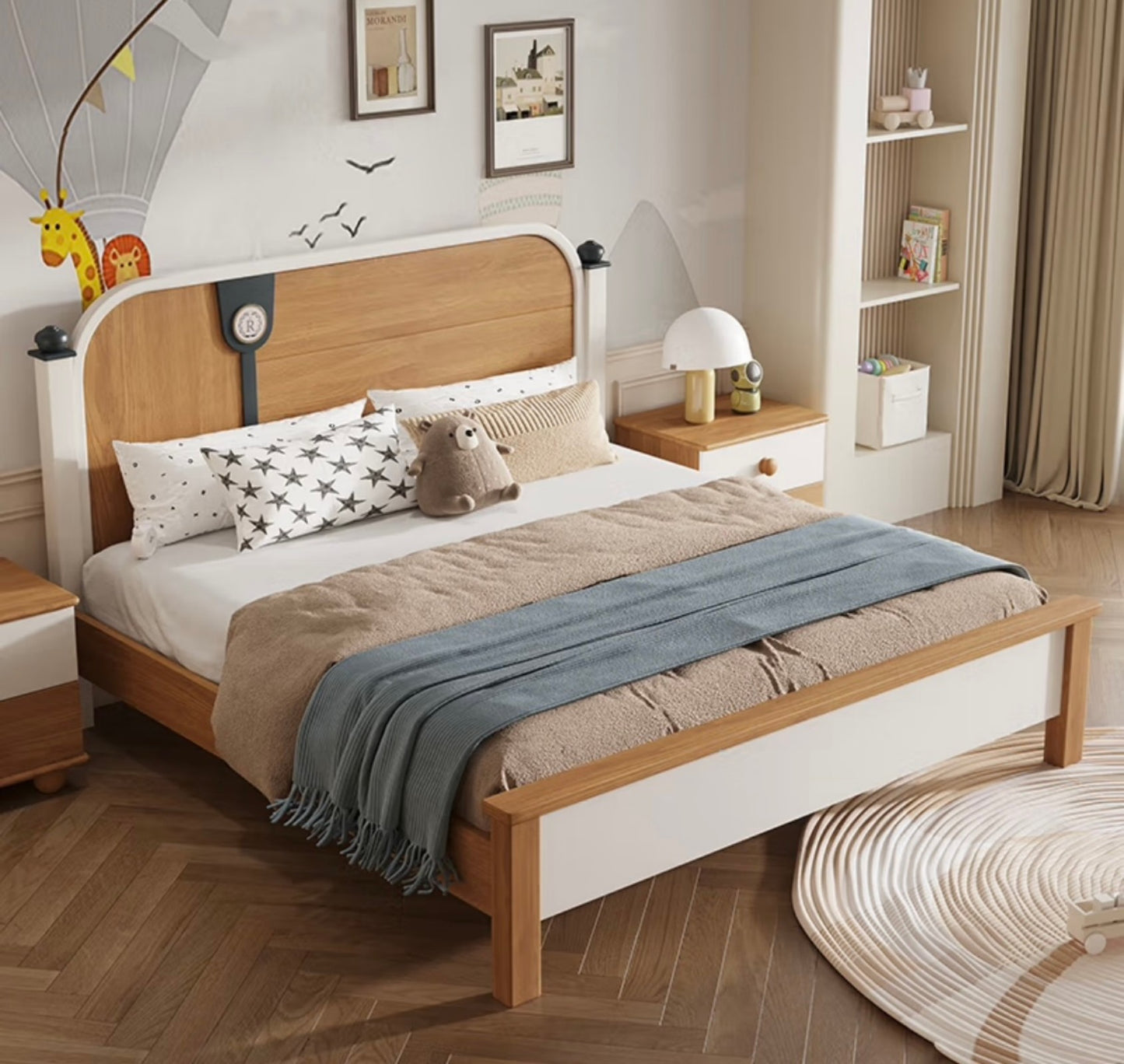 Modern Kids Bed with Oak Finish – Scandinavian Style Children’s Bed