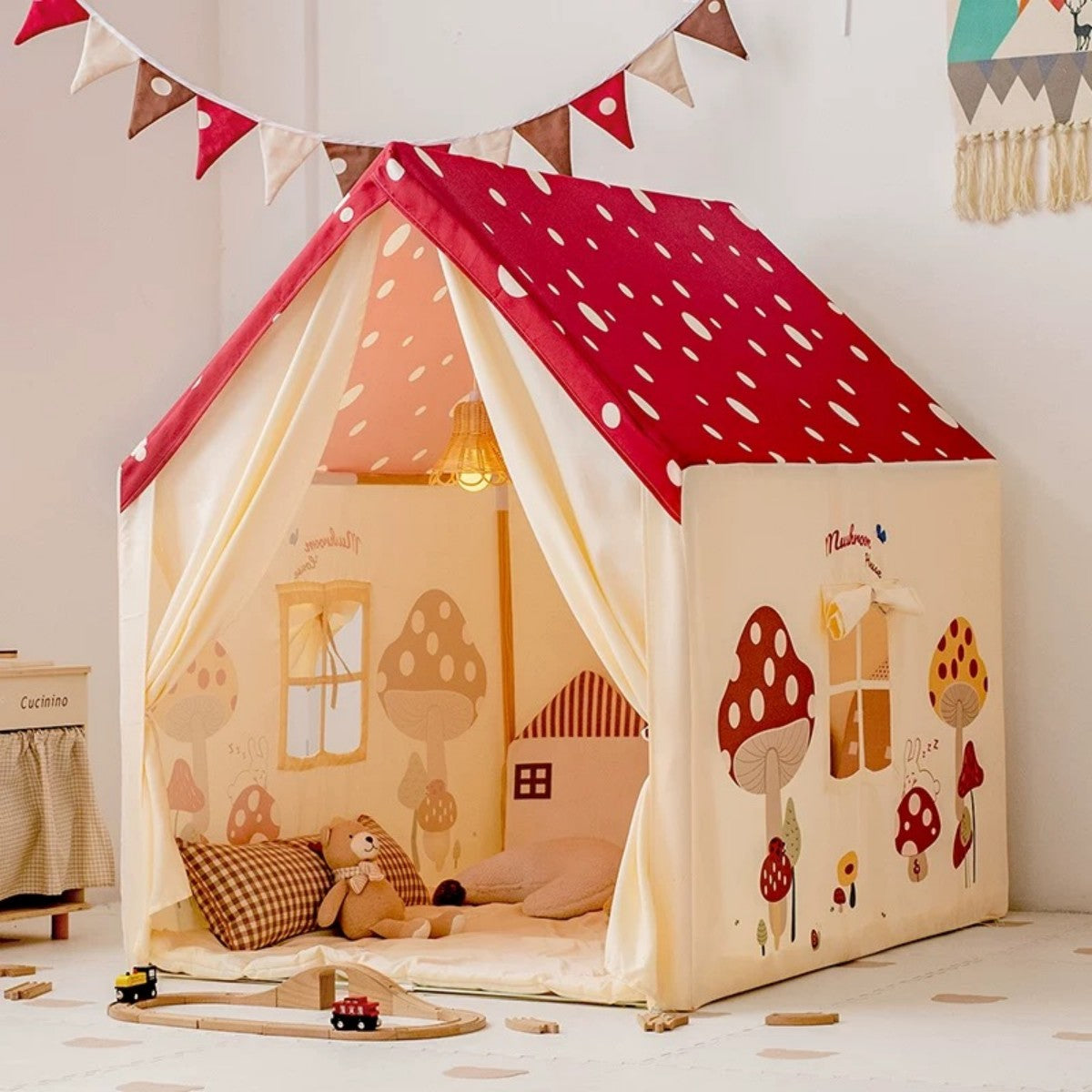 Mushroom House Play Tent – Kids Indoor Fairy Tale Playhouse