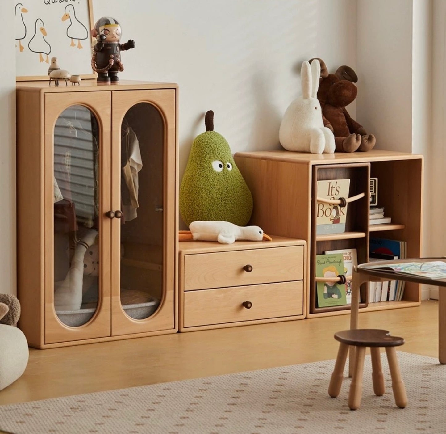 Modular Kids Storage Cabinet Set – Wooden Toy Organizer