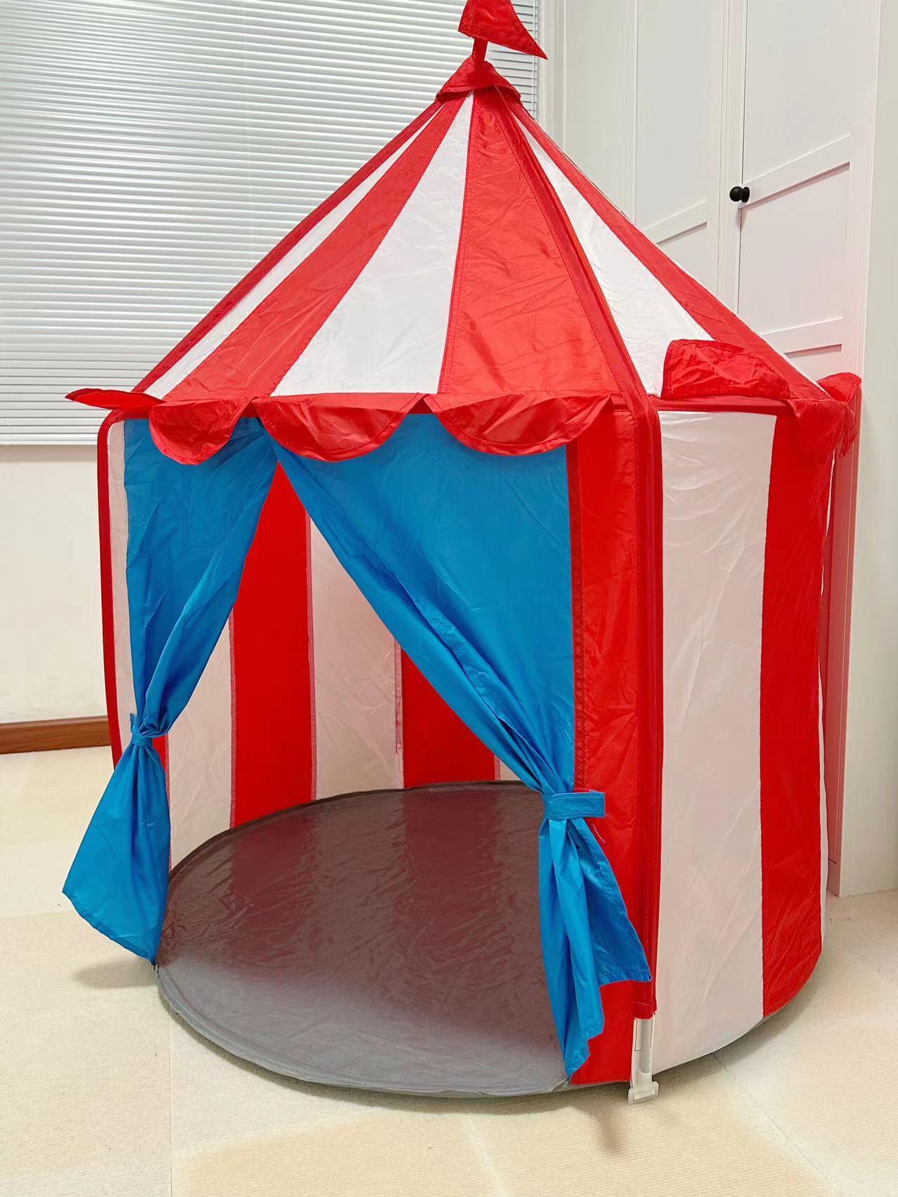 Kids Circus Play Tent – Indoor Carnival-Style Pop-Up Playhouse with Flag Top