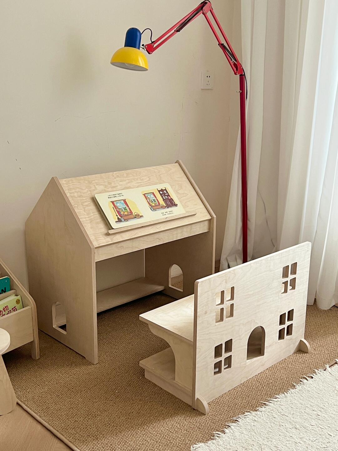 Wooden House-Shaped Toy Storage Box – Multi-Functional Kids’ Organizer & Book Display