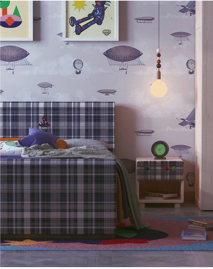 Playful Plaid Kids' Bedroom with Cozy Upholstered Beds — Children's Furniture & Interior Design