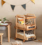 Wooden Kids Storage Cart with Chalkboard Labels – Rolling Organizer