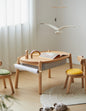 Montessori Kids Wooden Activity Table and Chairs Set with Storage