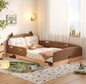 Scandinavian Moose-Themed Toddler Bed with Guard Rails – Cozy Low Kids Bed for Safe Sleep