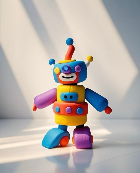 Colorful Robot Toy Organizer – Whimsical Nursery Storage and Décor