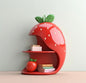 Strawberry Shaped Kids Bookshelf, Cute Cartoon Storage Shelf for Children