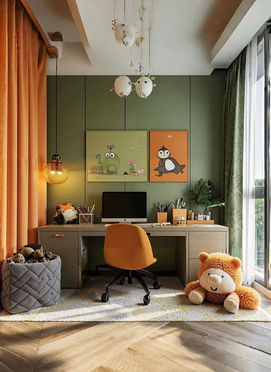 Kids Study Desk with Storage, Modern Children’s Study Area and Computer Table