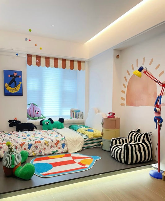 Cartoon Kids Platform Bed, Fun Children’s Bed with Colorful Decor