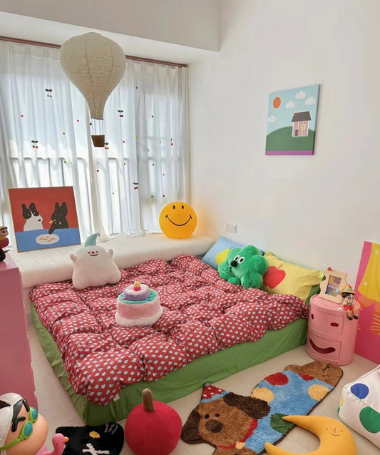Cartoon Kids Floor Bed, Playful Children’s Mattress with Colorful Decor