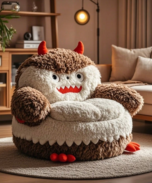 Plush Monster Kids Chair, Cute Cartoon Armchair for Children