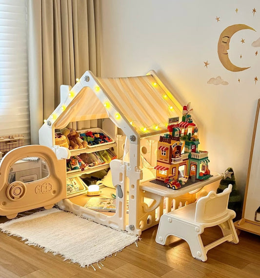 Children’s Indoor Playhouse with Storage and Activity Table