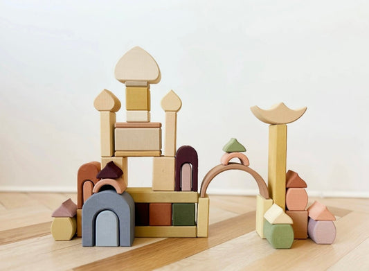 Montessori Wooden Building Blocks Set, Educational Stacking Toys for Kids
