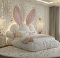 Luxury Bunny Ears Kids Bed, Cloud Shaped Upholstered Children’s Bed