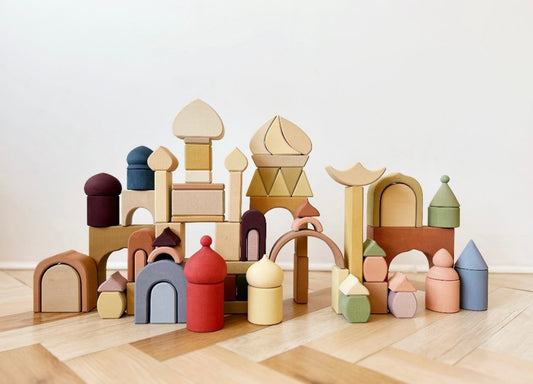 Colorful Wooden Building Blocks | Montessori Educational Toys for Kids