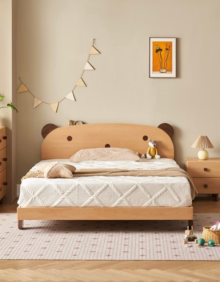 Bear Ear Kids Bed – Modern Wooden Toddler Bed Frame with Adorable Animal Design