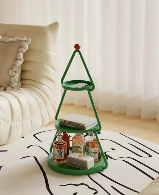 Modern Green Tiered Side Table | Stylish Small Storage Display Shelf