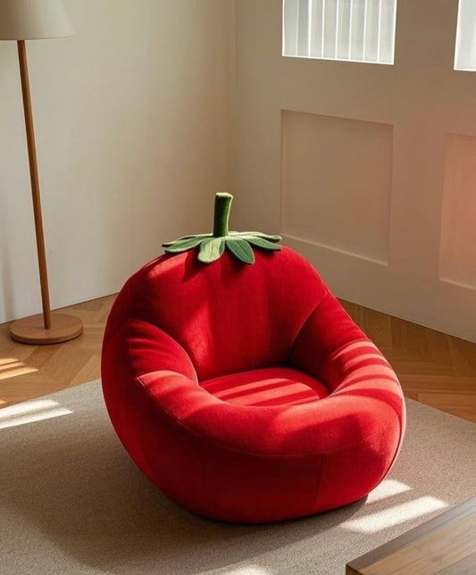Tomato Shape Plush Kids Chair – Fun Red Accent Seat for Nursery