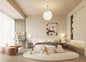 Modern Minimalist Kids Upholstered Bed with Built-In Storage and Play Area