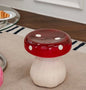 Mushroom Shaped Stool | Cute Red Toadstool Accent Side Table