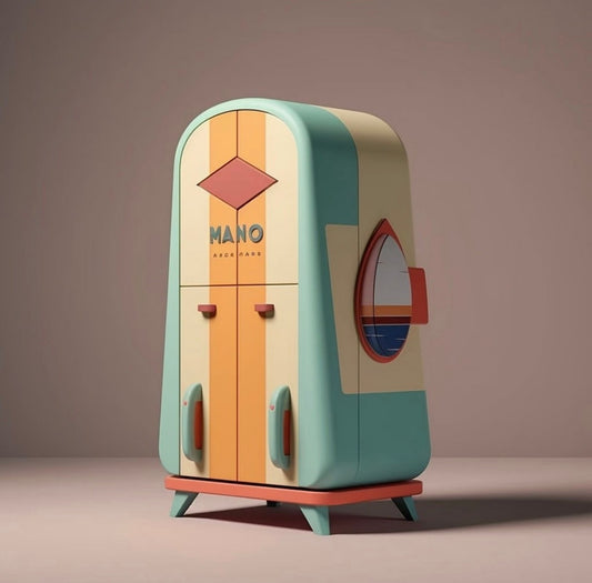Retro Kids Study Storage Cabinet – Colorful Organizer for Playroom or Bedroom