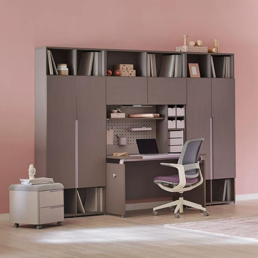Modern Wall Storage Study Desk – Home Office Workstation Set