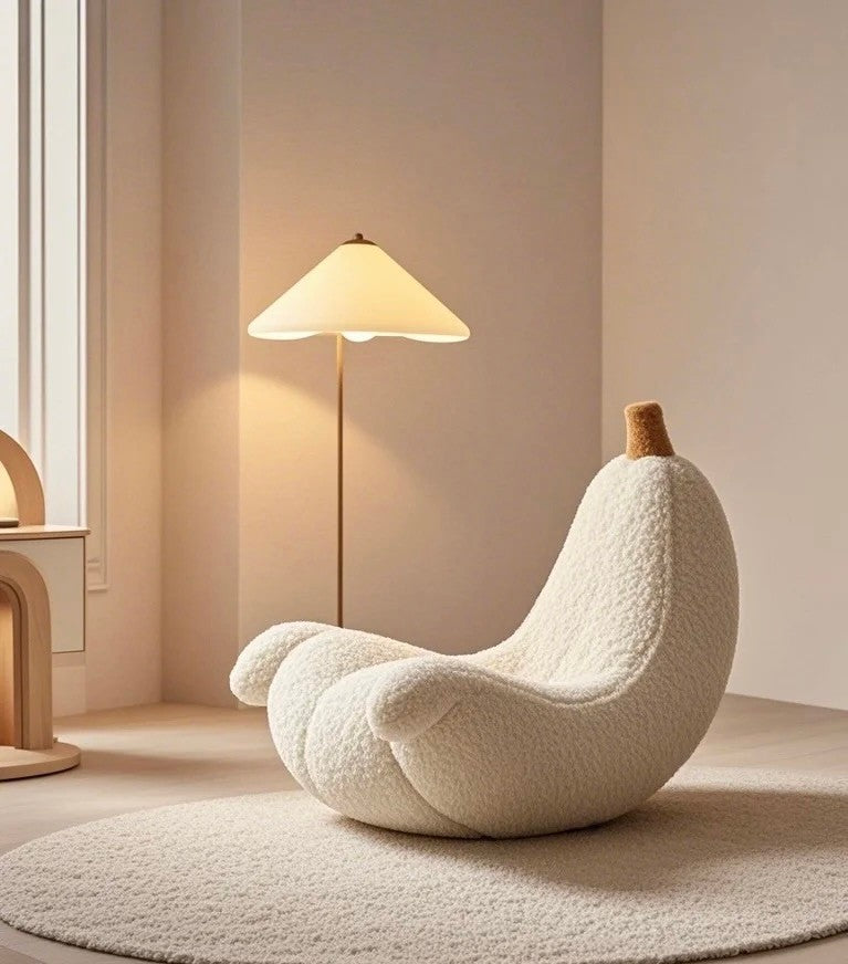 Banana Shaped Plush Lounge Chair – Cozy Fruit Accent Chair