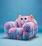 Rainbow Monster Fuzzy Armchair – Colorful Plush Kids Chair