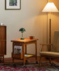 Mid-Century Rolling Side Table – Vintage Wood Tea Cart