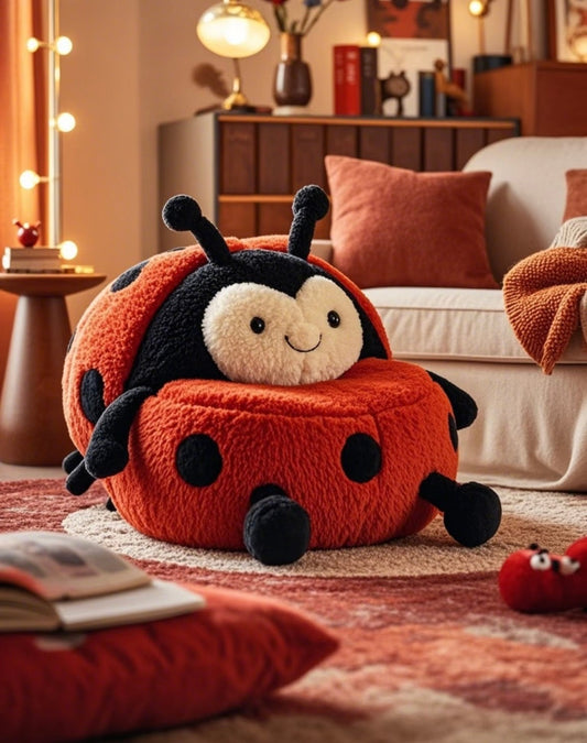 Plush Ladybug Kids Chair – Cute Cartoon Insect Armchair
