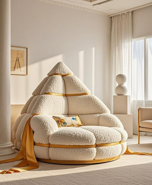Pyramid Cloud Lounge Chair – Plush Sherpa Accent Chair for Living Room