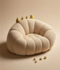 Cream Dinosaur Plush Sofa – Cozy Kids Lounge Chair with Spikes