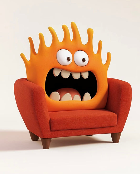 Orange Monster Cartoon Armchair – Fun Plush Kids Lounge Chair
