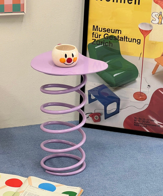 Purple Spring Side Table – Modern Metal Accent Table
