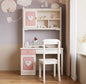Pink Heart Kids Study Desk – Cute Girls’ Writing Table with Hutch