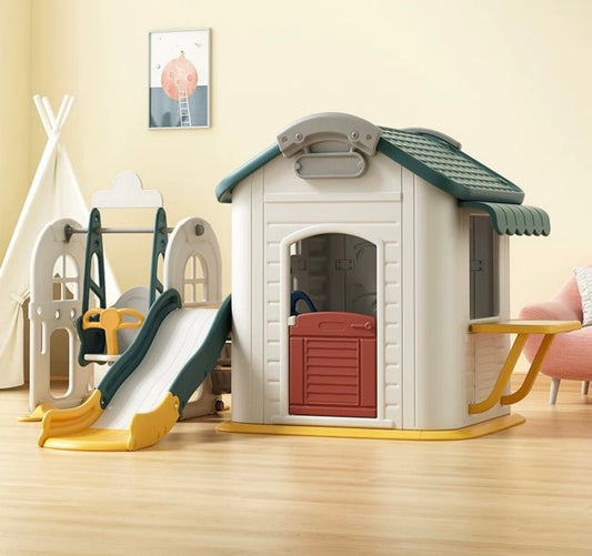 Kids Playhouse with Slide and Swing – Indoor Activity Center