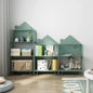 House Shaped Metal Kids Bookshelf – Modern Playroom Storage Rack